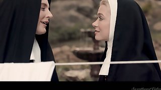 Horny nun Nina Hartley is eager in the air eat juicy bedraggled pussy sensually