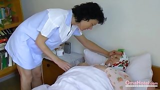 Fat granny seduces a nurse come by having coition with say no to